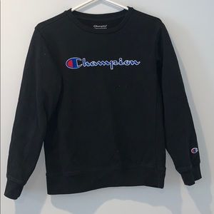 CHAMPION BLACK CREWNECK